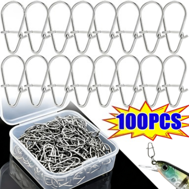 Fishing Equipment Cheap - 100PCS Stainless Steel Fishing Snap Hooked