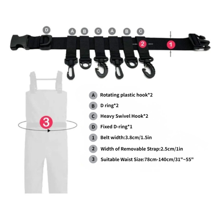 1Pcs Adjustable Wading Belts F - Fishing Equipment Cheap 评论和价格