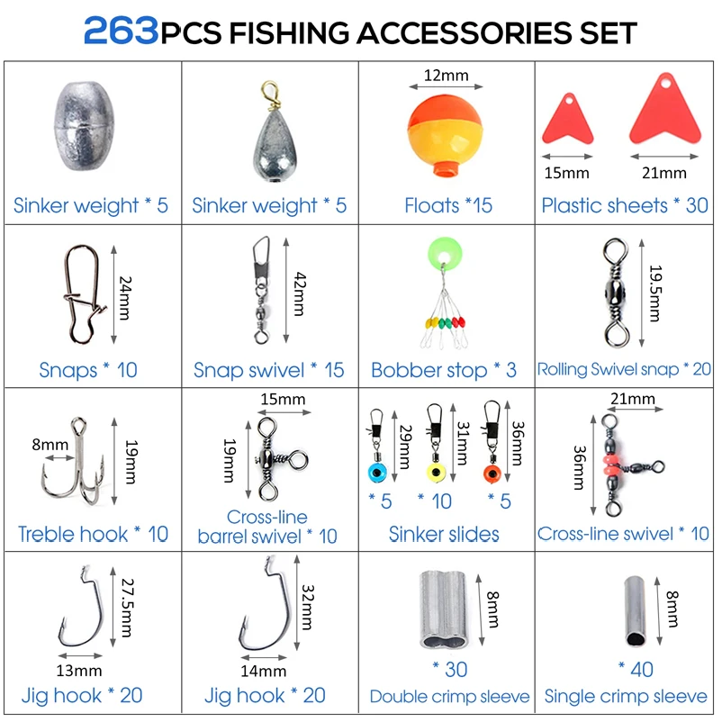 263pcs Outdoor Fishing Accesso - Fishing Equipment Basics 评论和价格